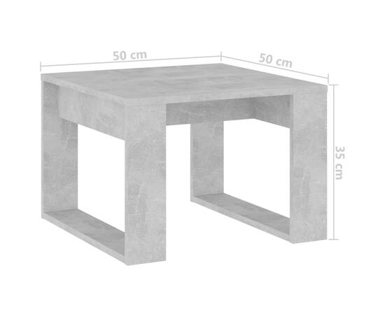 Masă laterală, gri beton, 50x50x35 cm, pal, 7 image