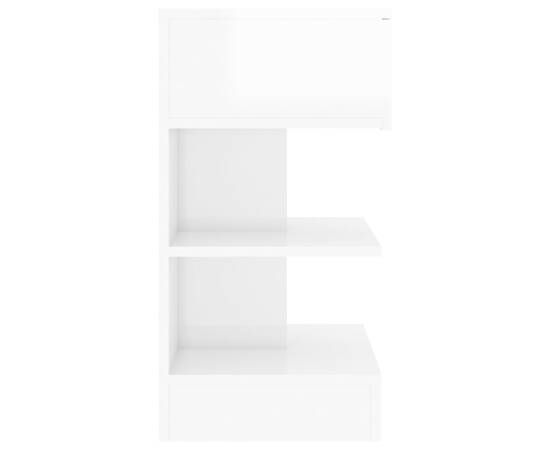Noptieră, alb extralucios, 40x35x65 cm, pal, 6 image