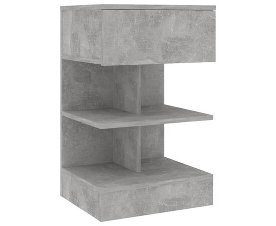 Noptieră, gri beton, 40x35x65 cm, pal, 2 image