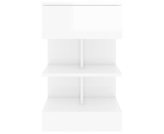 Noptiere, 2 buc., alb extralucios, 40x35x65 cm, 6 image
