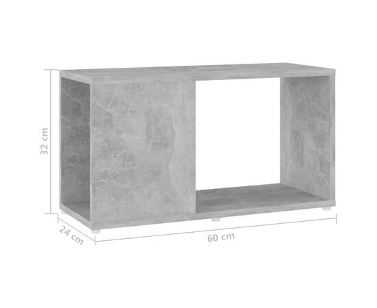 Comodă tv, gri beton, 60x24x32 cm, pal, 7 image