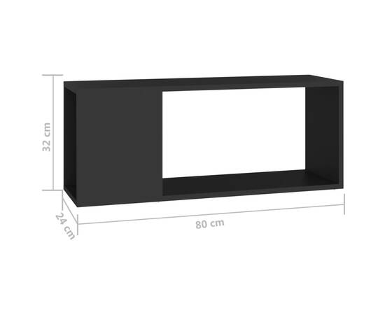 Comodă tv, negru, 80x24x32 cm, pal, 7 image