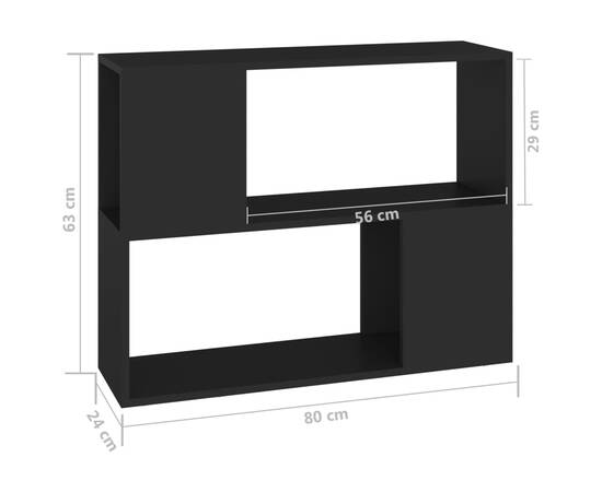 Comodă tv, negru, 80x24x63 cm, pal, 7 image