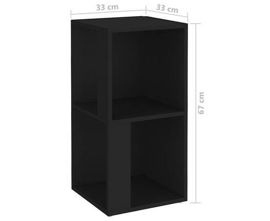 Dulap de colț, negru, 33x33x67 cm, pal, 7 image