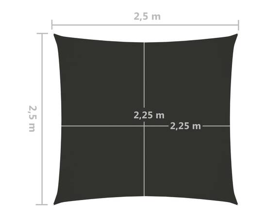 Pânză parasolar, antracit, 2,5x2,5 m, țesătură oxford, pătrat, 6 image