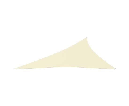 Pânză parasolar, crem, 4x5x6,4 m, țesătură oxford, triunghiular, 3 image