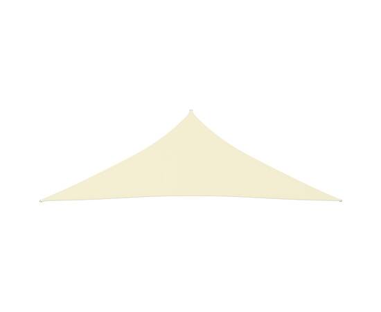Pânză parasolar, crem, 5x5x6 m, țesătură oxford, triunghiular, 3 image