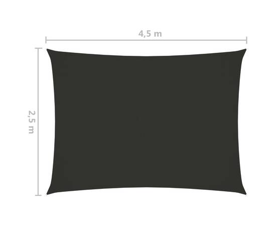 Parasolar, antracit, 2,5x4,5 m, țesătură oxford, dreptunghiular, 6 image