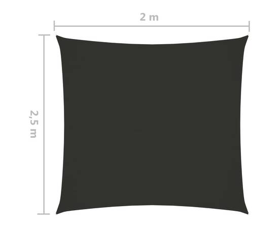 Parasolar, antracit, 2x2,5 m, țesătură oxford, dreptunghiular, 6 image