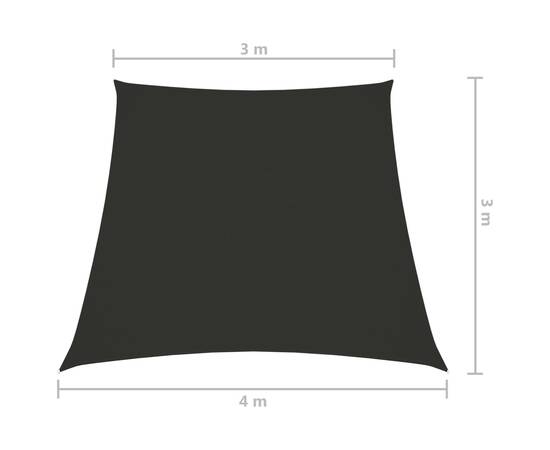 Parasolar, antracit, 3/4x3 m, țesătură oxford, trapez, 6 image