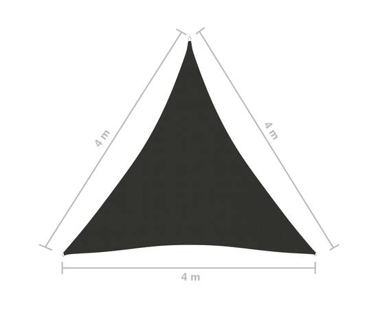 Parasolar, antracit, 4x4x4 m, țesătură oxford, triunghiular, 6 image