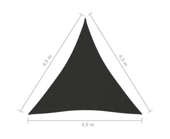 Parasolar, antracit 4,5x4,5x4,5 m țesătură oxford, triunghiular, 6 image