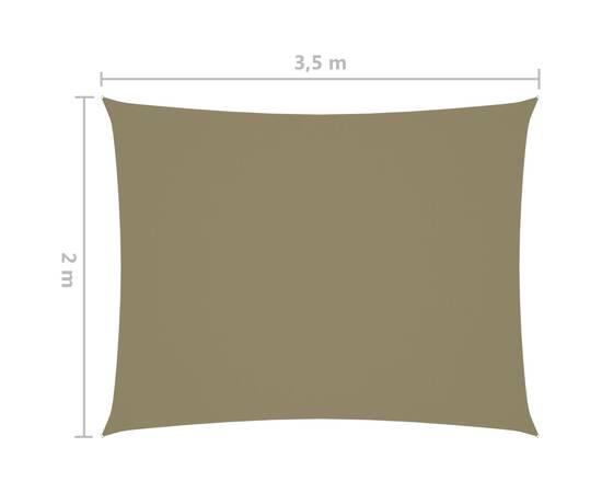 Parasolar, bej, 2x3,5 m, țesătură oxford, dreptunghiular, 6 image