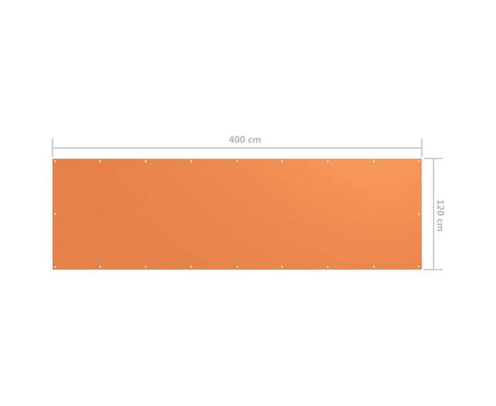 Paravan de balcon, portocaliu, 120 x 400 cm, țesătură oxford, 5 image