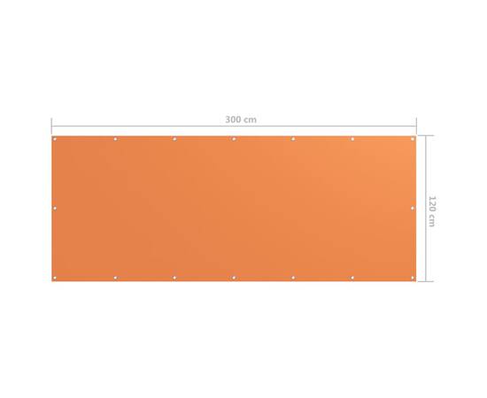 Paravan pentru balcon, portocaliu, 120x300 cm, țesătură oxford, 5 image