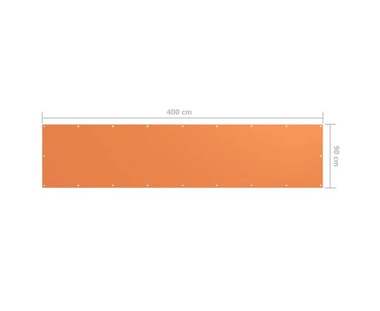 Prelată balcon portocaliu 90x400 cm țesătură oxford, 5 image