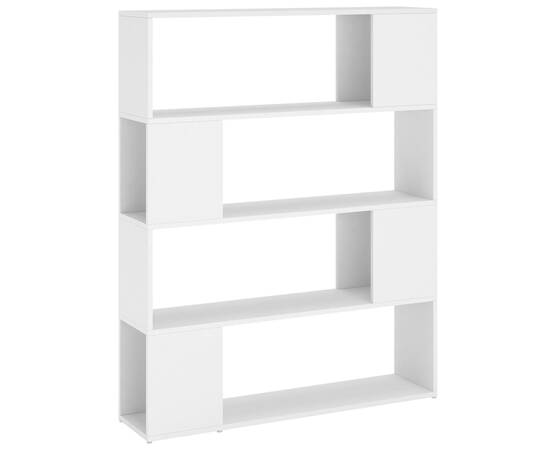 Bibliotecă/separator cameră, alb, 100x24x124 cm, 2 image