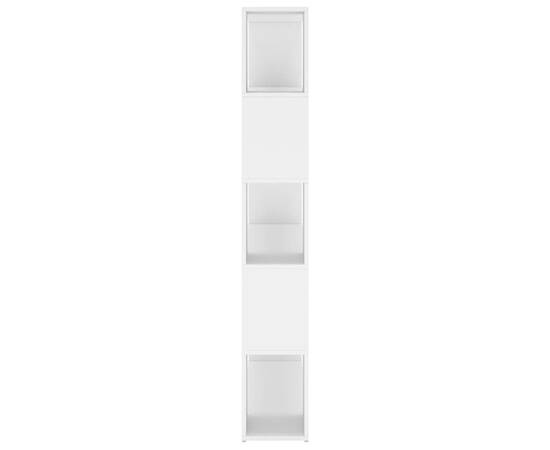 Bibliotecă/separator cameră, alb, 100x24x155 cm, pal, 6 image