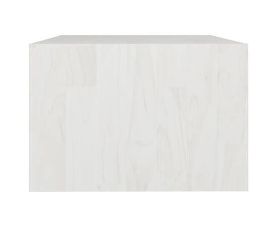 Măsuță de cafea, alb, 75x50x33,5 cm, lemn masiv de pin, 7 image