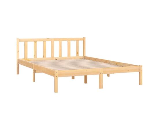Cadru de pat, 140x200 cm, lemn de pin masiv, 3 image