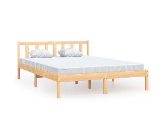 Cadru de pat, 140x200 cm, lemn de pin masiv, 2 image