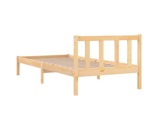 Cadru de pat, 90x200 cm, lemn masiv de pin, 6 image