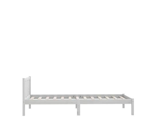 Cadru de pat uk single, alb, 90x190 cm, lemn masiv de pin, 4 image