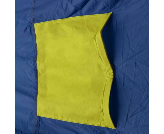 Cort camping material textil, 9 persoane, albastru și galben, 3 image