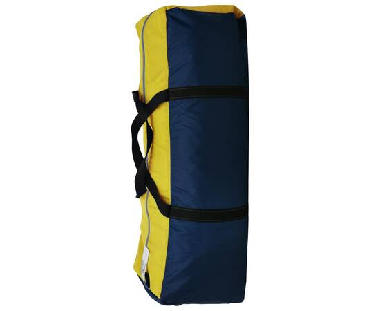 Cort camping material textil, 9 persoane, albastru și galben, 7 image