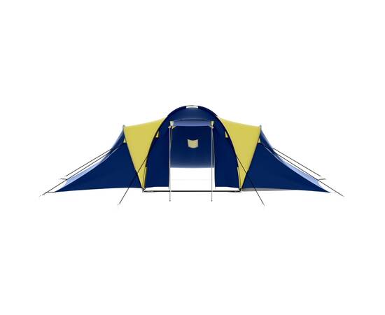 Cort camping material textil, 9 persoane, albastru și galben, 4 image