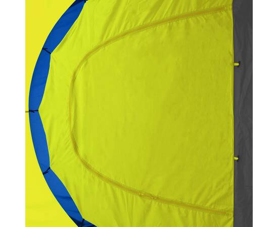 Cort camping material textil, 9 persoane, albastru și galben, 2 image