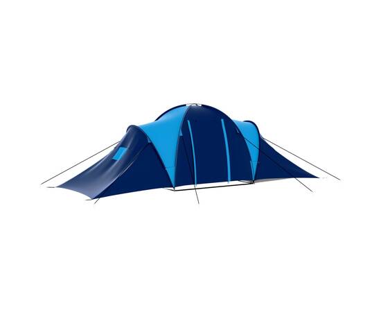 Cort camping textil, 9 persoane, albastru închis și albastru, 5 image