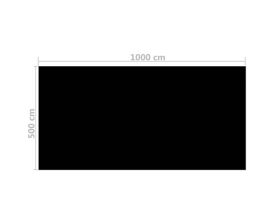 Folie solară pătrată pentru încălzirea apei din piscină 10 x 5m, negru, 2 image