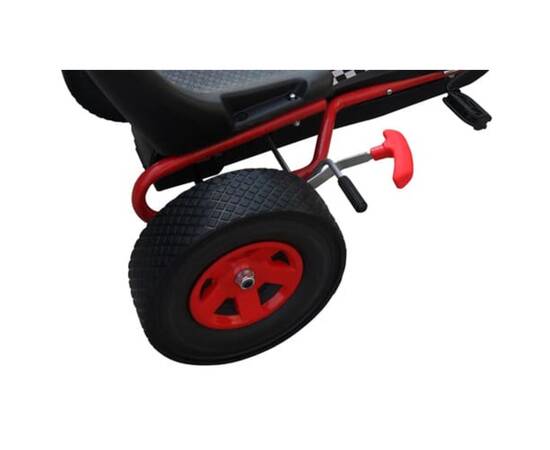 Kart copii cu pedale și scaun reglabil roșu, 5 image
