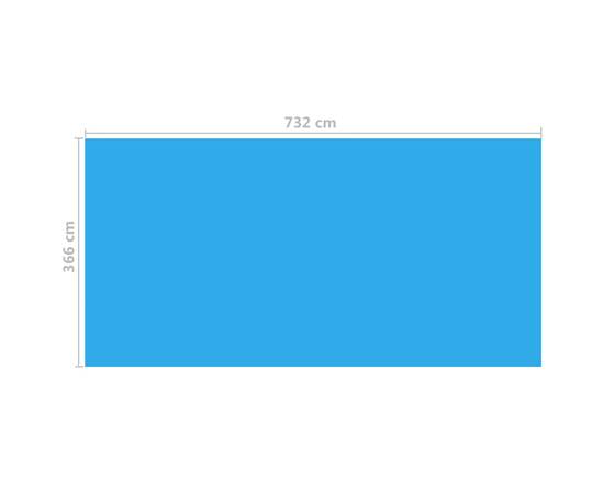 Folie dreptunghiulară pentru piscină din pe, 732 x 366 cm, albastru, 2 image