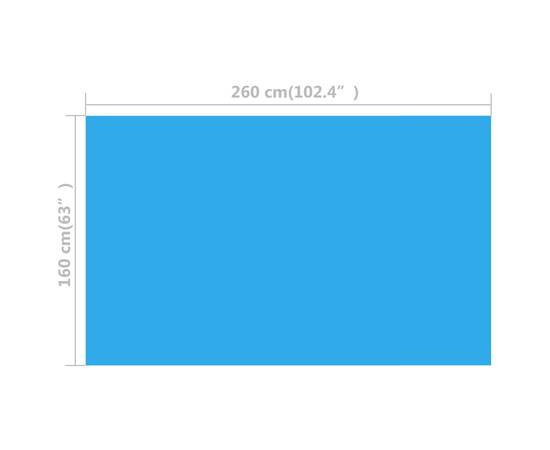 Prelată pentru piscină dreptunghiulară, 260 x 160 cm, pe albastru, 3 image