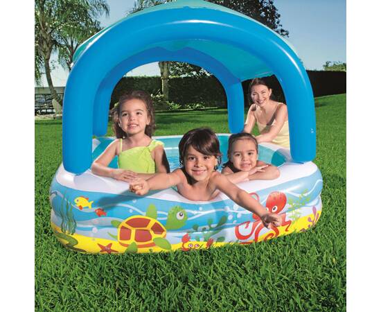 Bestway piscină de joacă & baldachin, albastru, 140x140x114 cm, 52192