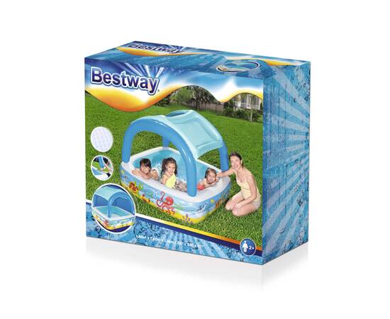 Bestway piscină de joacă & baldachin, albastru, 140x140x114 cm, 52192, 11 image
