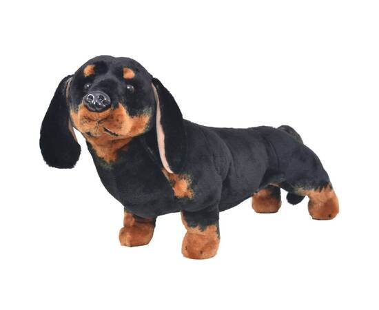 Câine din pluș de jucărie dachshund, negru, xxl