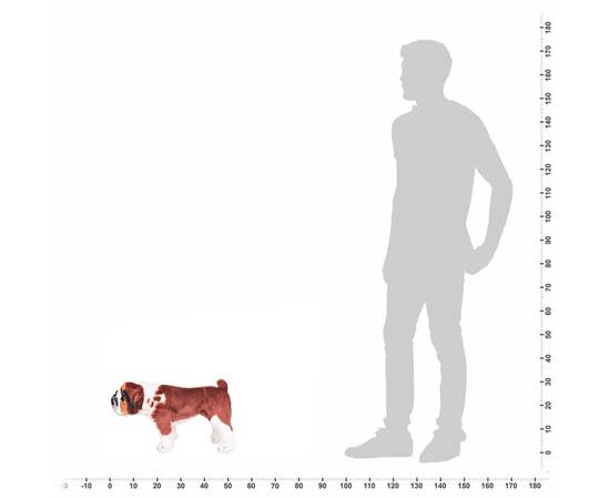 Jucărie de pluș buldog în picioare, alb și maro, xxl, 4 image