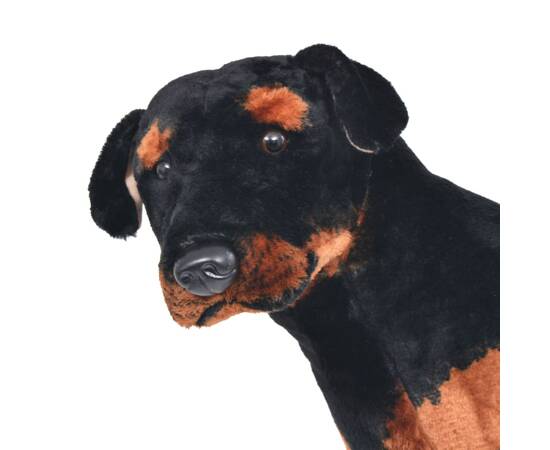 Jucărie de pluș câine rottweiler, negru și maro xxl, 3 image