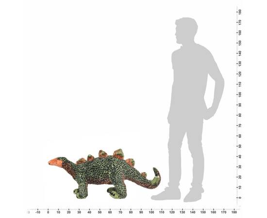 Jucărie de pluș dinozaur stegosaurus, verde și portocaliu xxl, 4 image
