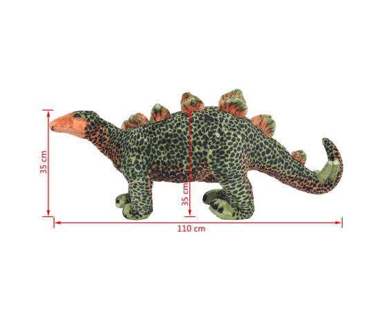 Jucărie de pluș dinozaur stegosaurus, verde și portocaliu xxl, 5 image