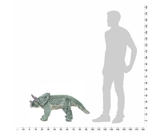 Jucărie de pluș verticală dinozaur triceratops, verde, xxl, 4 image