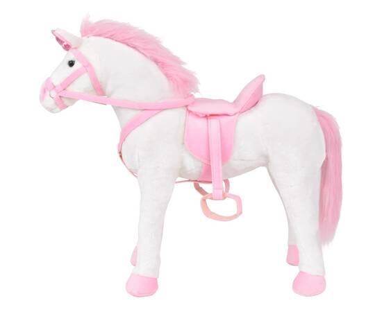 Jucărie unicorn din pluș alb și roz xxl, 2 image