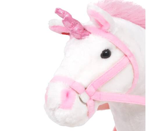 Jucărie unicorn din pluș alb și roz xxl, 3 image