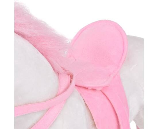 Jucărie unicorn din pluș alb și roz xxl, 5 image