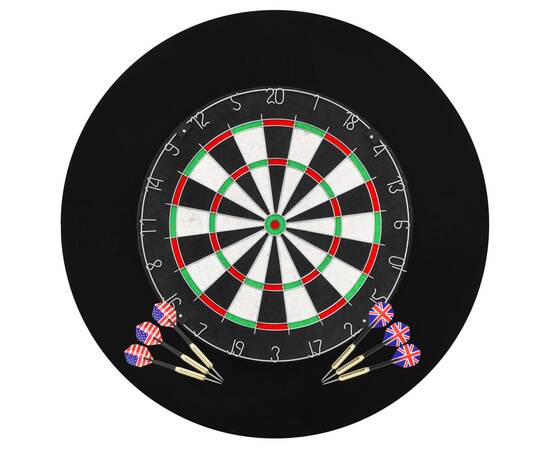 Placă de darts profesională din sisal, cu 6 săgeți și bordură