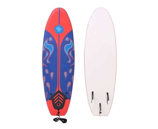 Placă de surf, albastru și roșu, 170 cm