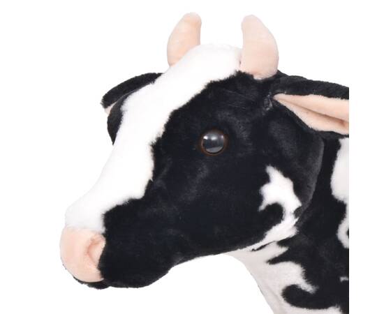 Vacă din pluș de jucărie xxl alb și negru, 3 image